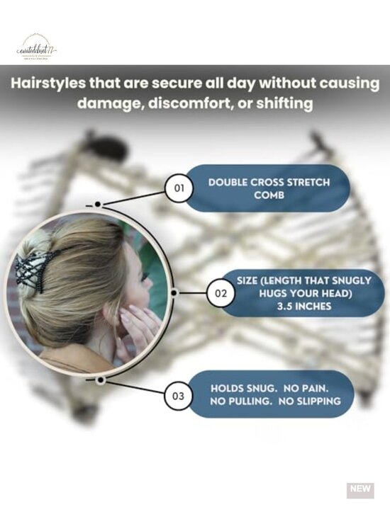 Stretchy Hair Clips - Gentle Secure Hold for Fine Thick Curly Hair 2 Pack